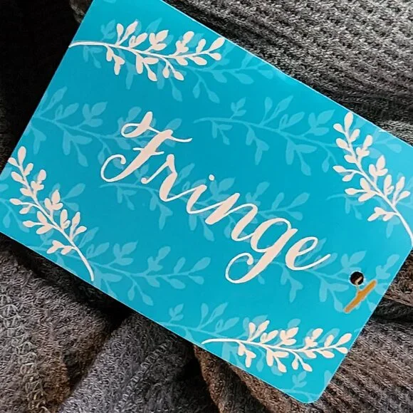 Fringe Studios Green Cotton Poly LS Deep Side Slit High Low Waffle Knit Top Sz M - Picture 14 of 16